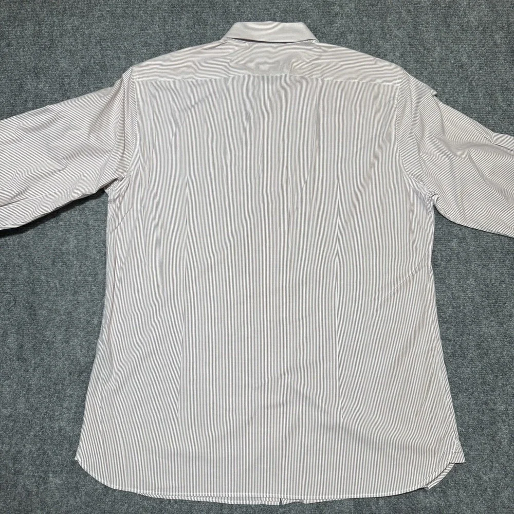 John Varvatos Signature Tailored Slim Fit Pinstripe L/S‎ Large 16.5 34/35 Button